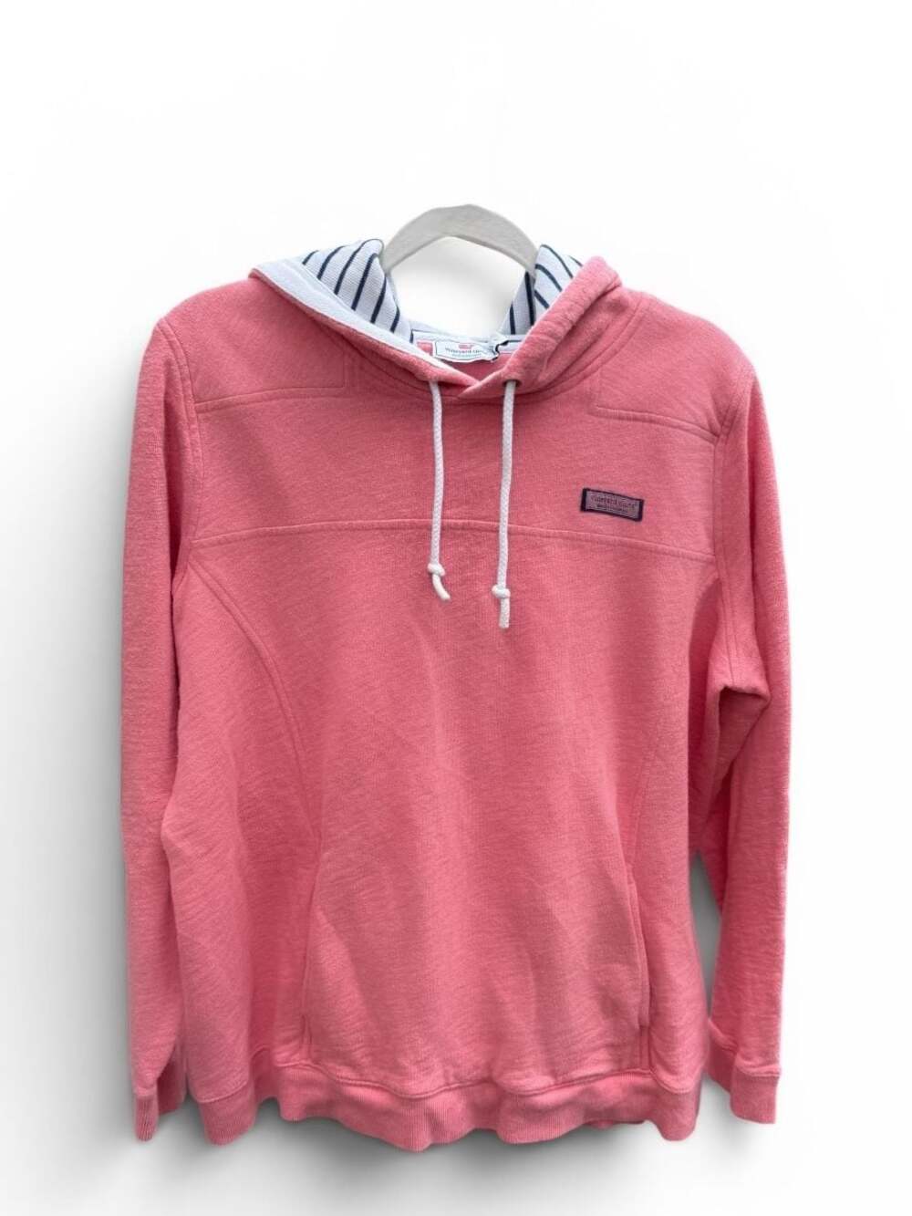 Vineyard Vines Pink Striped Lined Pullover Hoodie
